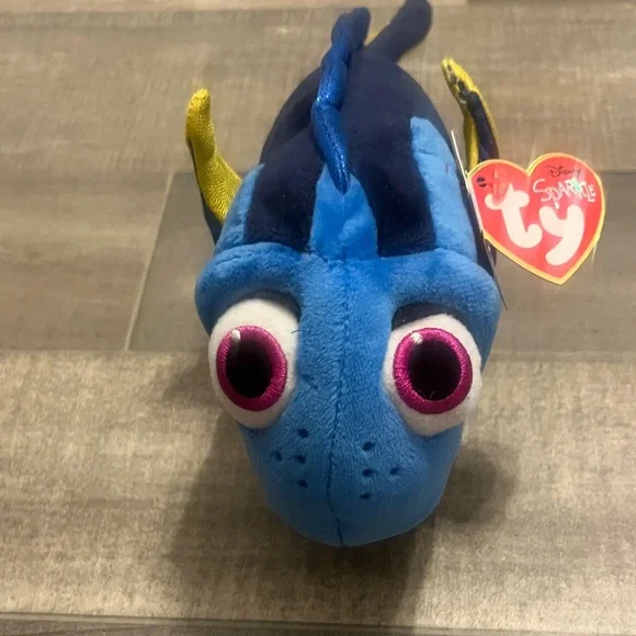 Ty Plush Blue and Yellow Dory-Inspired Fish Nemo - Picture 4 of 10